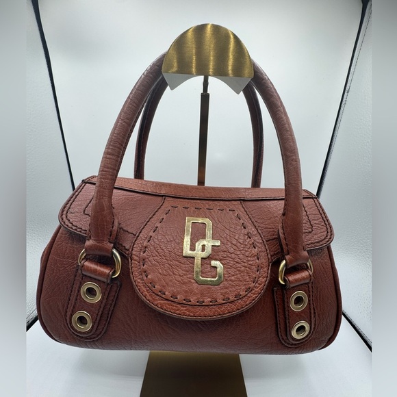 Authentic Vintage All leather Dolce & Gabbana Flap Hand  Bag Brown W Dust Bag - Picture 1 of 16